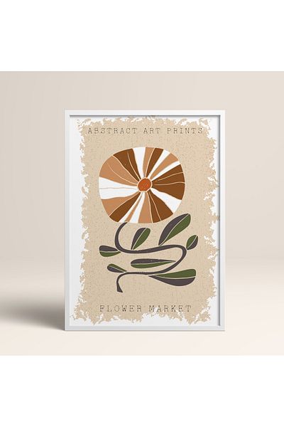 HOMEPACK Modele colorate abstracte cu cadru laminat alb pictură de artă modernă cu flori