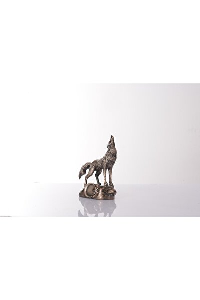 tprkartdesign Özel Tasarım Uluyan Kurt Dekoratif Biblo Heykel Masaüstü Dekorasyonu Hediyelik