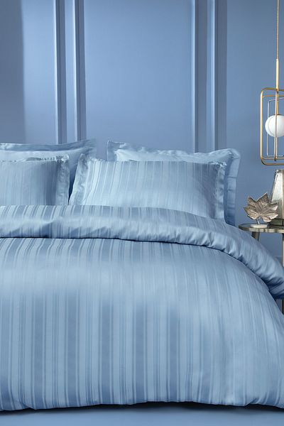 Yataş Set cuvertură de pilota Shelly Double Bamboo Satin - Indigo