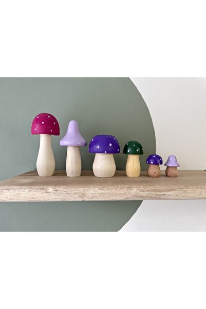 DORU مجموعة الفطر الخشبية الطبيعية من والدورف هدية لديكور غرفة الأطفال مكونة ...