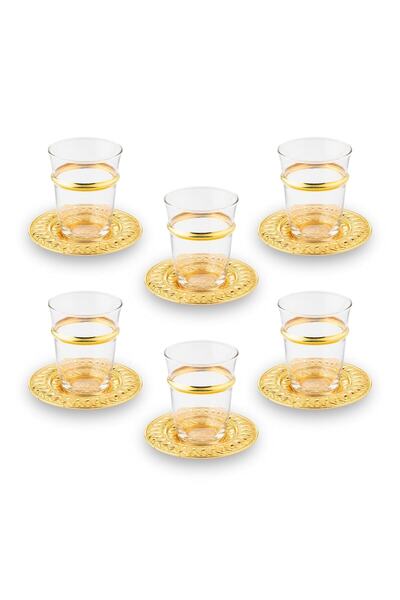 HitDukkan Eti Burma 6 Kişilik Çay Bardağı Sunum Seti