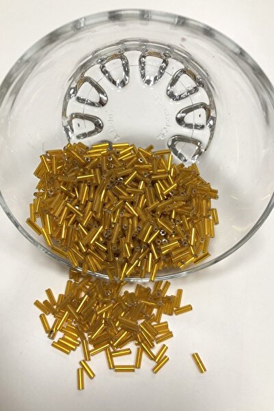 FdayAksesuar Видове мъниста Прозрачно оранжево тръбично мънисто – Мънисто