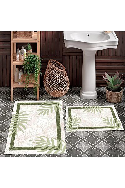 eco concept Leaf Pattern Bath Mat, Toilet Seat, Non-Slip Mat, Decorative Bath Mat, Dowry Box