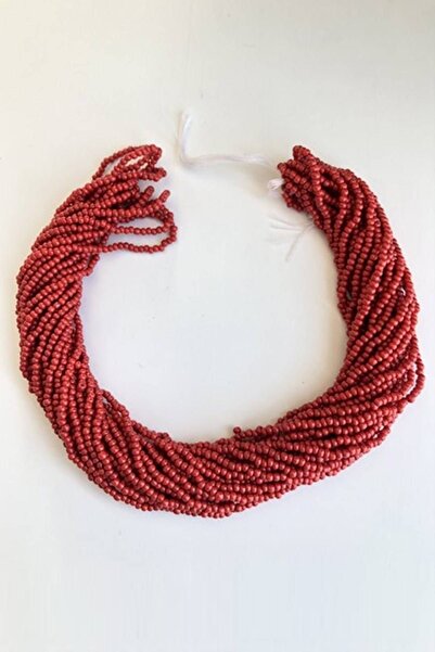 FdayAksesuar Видове мъниста Червено матово оцветено мънисто от пясък – Мънисто