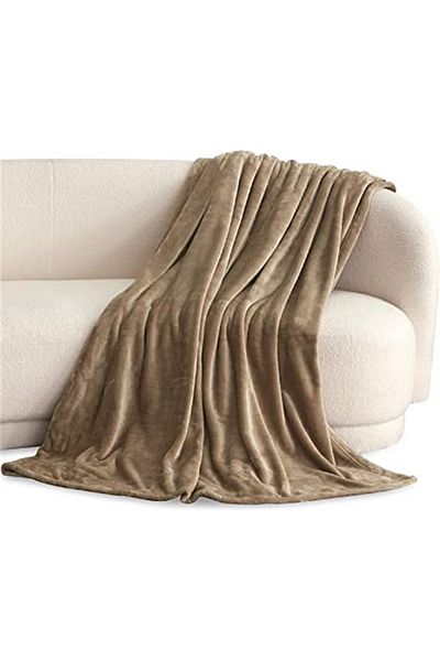 NT Handmade Dark Beige 220x170 Single Fleece Blanket Living Room TV Blanket Sofa Throw For Living Bedroom