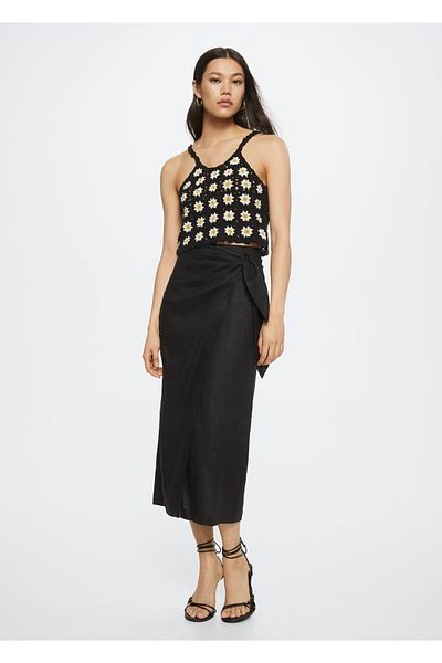 MANGO Woman Daisy Patterned Crochet Blouse