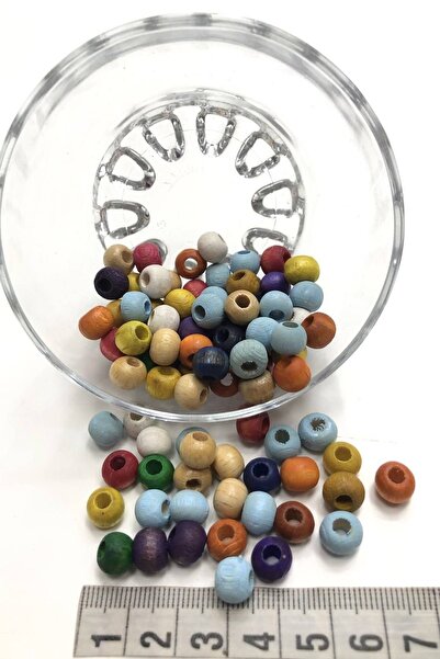 FdayAksesuar Видове мъниста Смесени цветни кръгли дървени мъниста – Мъниста