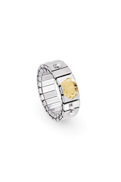 NOMİNATİON Extensıon Rings (s) In Stainless Steel With 18k Gold And 1 Symbol (001_elephant)