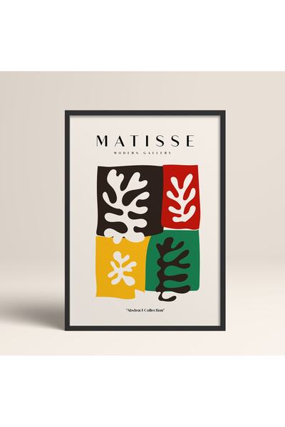 HOMEPACK Crna laminirana uokvirena apstraktna šarena slika sa modernim umetni...