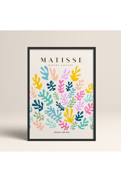 HOMEPACK Siyah Lamine Çerçeveli Soyut Renkli Desenler Matisse Gallery Modern ...