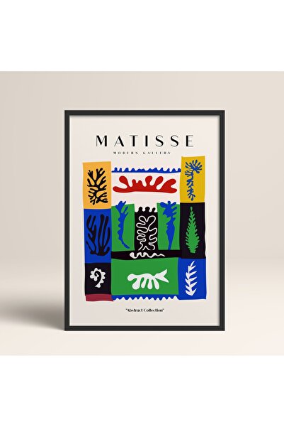 HOMEPACK Crna laminirana uokvirena apstraktna šarena slika sa modernim umetni...