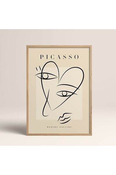 HOMEPACK Επιτραπέζιο έργο τέχνης Picasso Modern Gallery Abstract Artwork Collection με κορνίζα
