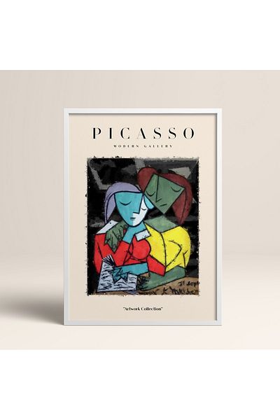HOMEPACK Επιτραπέζιο έργο τέχνης Picasso Modern Gallery Abstract Artwork Collection με κορνίζα