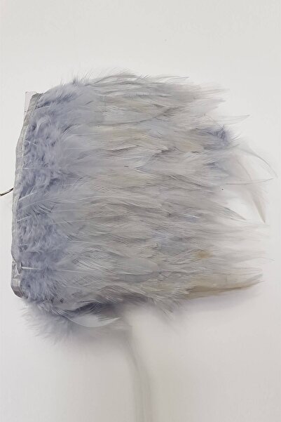 FdayAksesuar Accesoriu panglică decorativă din pene de cocoș gri – Panglică d...