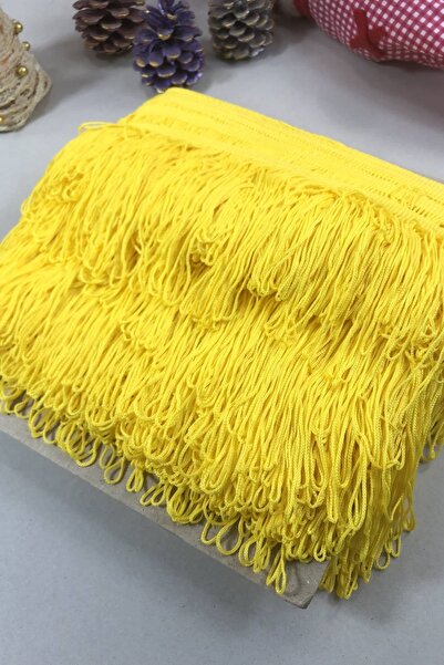 FdayAksesuar Διακοσμητική Κορδέλα Αξεσουάρ Κίτρινη Φούντα με Κρόσσια Πλάτος 2...