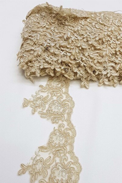 FdayAksesuar Accesoriu Panglică Decorativă Galbenă cu Margine Guipure Franțuz...