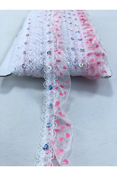 FdayAksesuar Διακοσμητική Κορδέλα με Ροζ Παγιέτες και Βολάν – Διακοσμητική Κο...