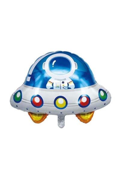 Patladı Gitti Space Concept 5 Year Old Birthday Party Celebration Set; Astronaut, UFO and Spaceship Foil Balloon Set