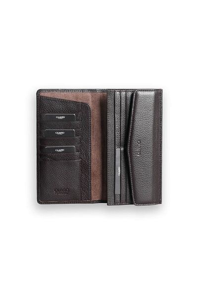 GUARD Brown Leather Wallet with Phone Slot