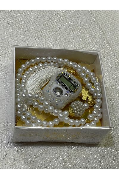 Classy Our 9 Gift Boxed Prayer Beads and Stoned Chain Embroidered Chanting Set