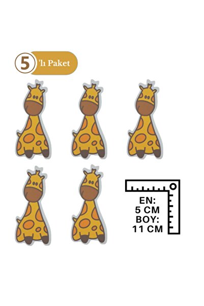 TURUNÇ AKSESUAR 5 Adet Zürafa Kulp- Bebek Çocuk Genç Odası Kulpları Dolap Çekmece Kulp Mobilya Kulbu