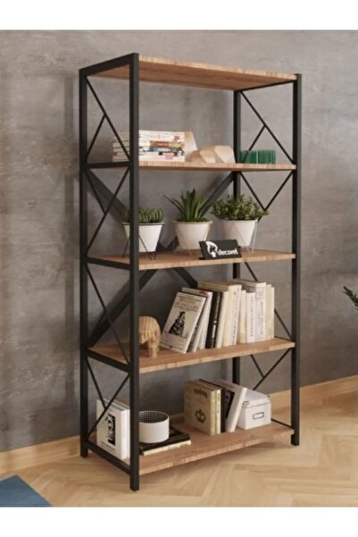 RUSTİKEVDECORART Çok Amaçlı Duvar Rafı Kitaplık Çiçeklik Saksılık Mutfak Salon Banyo Çalışma Odası Dolap 5 Raflı