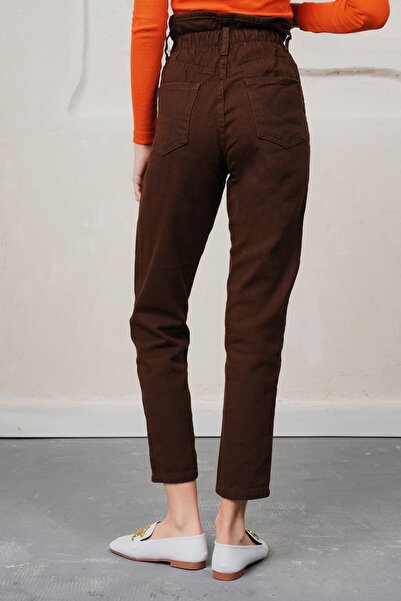 John Borners Γυναικεία ζώνη με κορδόνι παντελόνι Gabardine καφέ - 2597