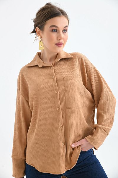 VOLT CLOTHİNG Dámská oversize košile s knoflíky na zádech