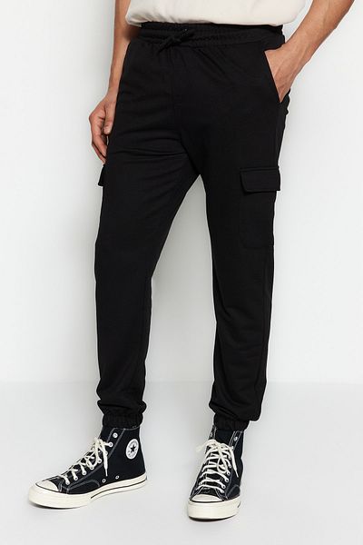 Trendyol Collection Μαύρο Jogger Sweatpants - Cargo Pockets και ελαστικά πόδια TMNSS20EA0028