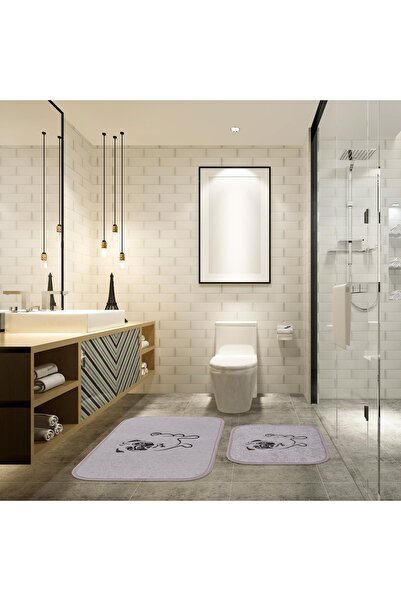 Veldena Köpekli Desen 2li Banyo Paspas Takımı (50X80)