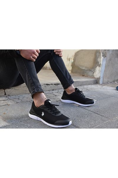 lumberjack Baza. Polo Assn. Tallınn 3fx Comfort Branț Pantofi sport pentru bărbați, ușoare, cu șireturi, negri