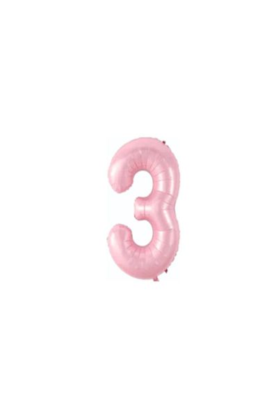 LOTUS PARTY 3 Years Old Pink Color Number Foil Balloon
