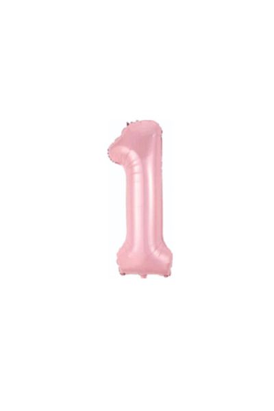 LOTUS PARTY 1 Year Old Pink Color Number Foil Balloon
