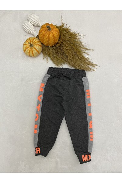 bebekcee Erkek Bebek Gri Eşofman Altı Desenli Çocuk Pantolon 1/2/3/4 Yaş