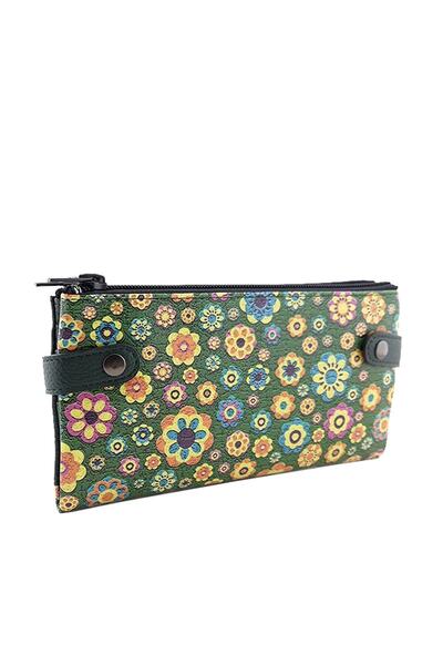 Perabags Çiçek Baskılı Çıt Çıtlı Tasarım Cüzdan
