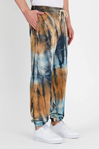 JAHR MARC Batik Washed Brown Men's Sweatpants