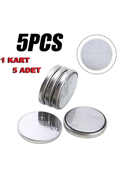 ATAELEKTRONİK 1 Kart 5 Adet - Cr2032 Bmw Oto Kumanda Pili Cr2032 3v Lityum Pa...