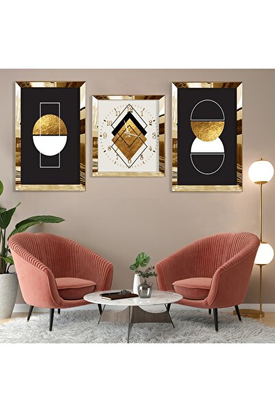 Zevahir Mobilya Dekorasyon Set de pictură și ceas cu model abstract în formă ...
