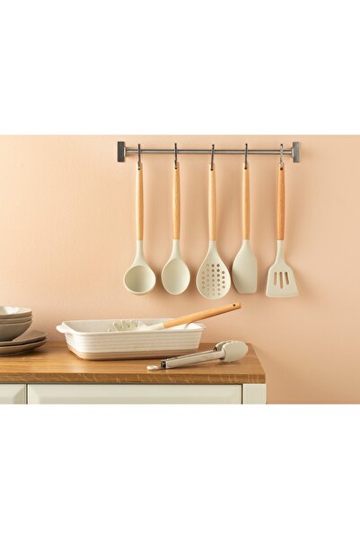 English Home Liana Silikon Spagettı Kaşığı 30 Cm Krem
