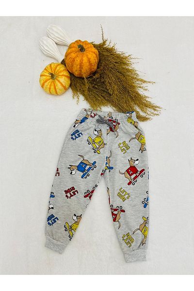 bebekcee Baby Boy Gray Patterned Sweatpants 1/2/3/4 Years
