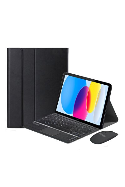 Microcase Ipad Air (5.nesil) 10.9 Inch Uyumlu Bluetooth Touchpad Klavye+mouse+kılıf -bkk7