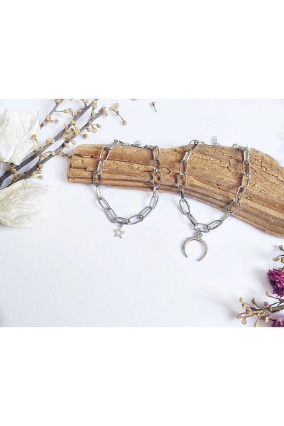 REN AKSESUAR Crescent Star Couple Bracelet
