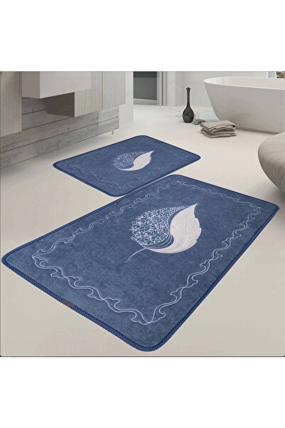Veldena Yaprak Desen 2li Banyo Paspas Takımı (60X100)