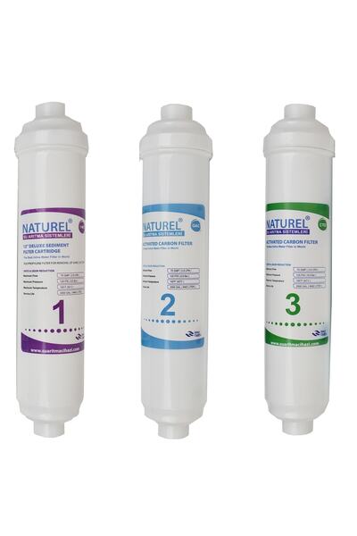 Naturel Su Arıtma Sistemleri Inlıne Kapalı Kasa Su Arıtma Cihazı Filtresi 3lü...