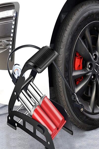 MasterCar Çift Pistonlu Bisiklet Lastiği Top Oto Lastiği Ve Yatak Şişirme Ayak Pompası Scooter Lastik Pompası
