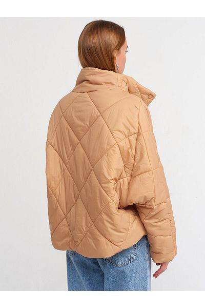 Dilvin 60324 Prošívaná bunda Puffer Jacket-velbloud