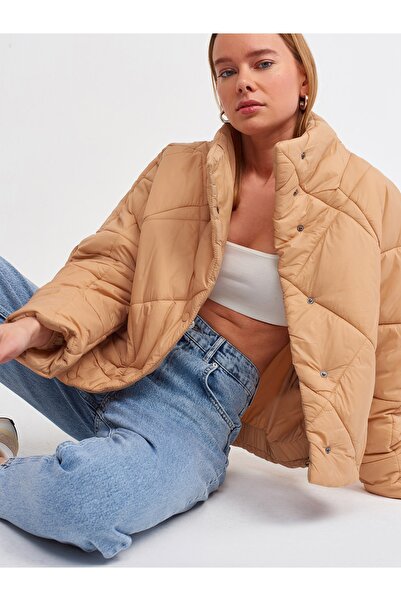 Dilvin 60324 Prošívaná bunda Puffer Jacket-velbloud