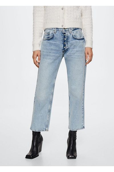 MANGO Woman Straight Cut Crop Jeans