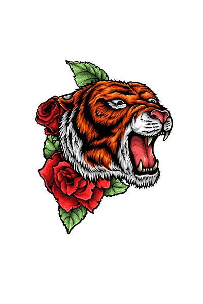 MegaSticker سيارة نمر منقوشة باللون الوردي، دراجة نارية، خوذة، كمبيوتر محمول،...