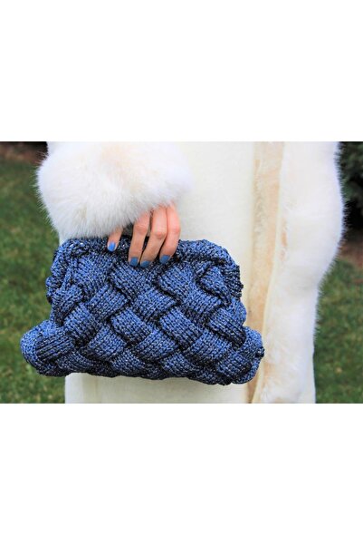Ezem Entrelak Örgü Clutch Çanta
